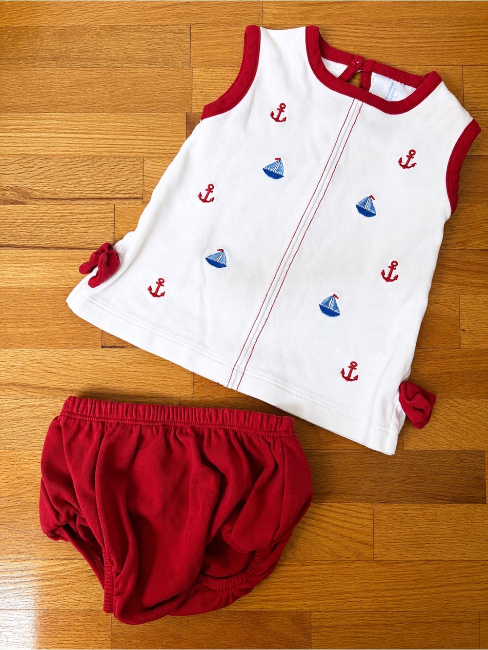 Little English 2-Piece Nautical Sailboat & Anchor Outfit - 6M